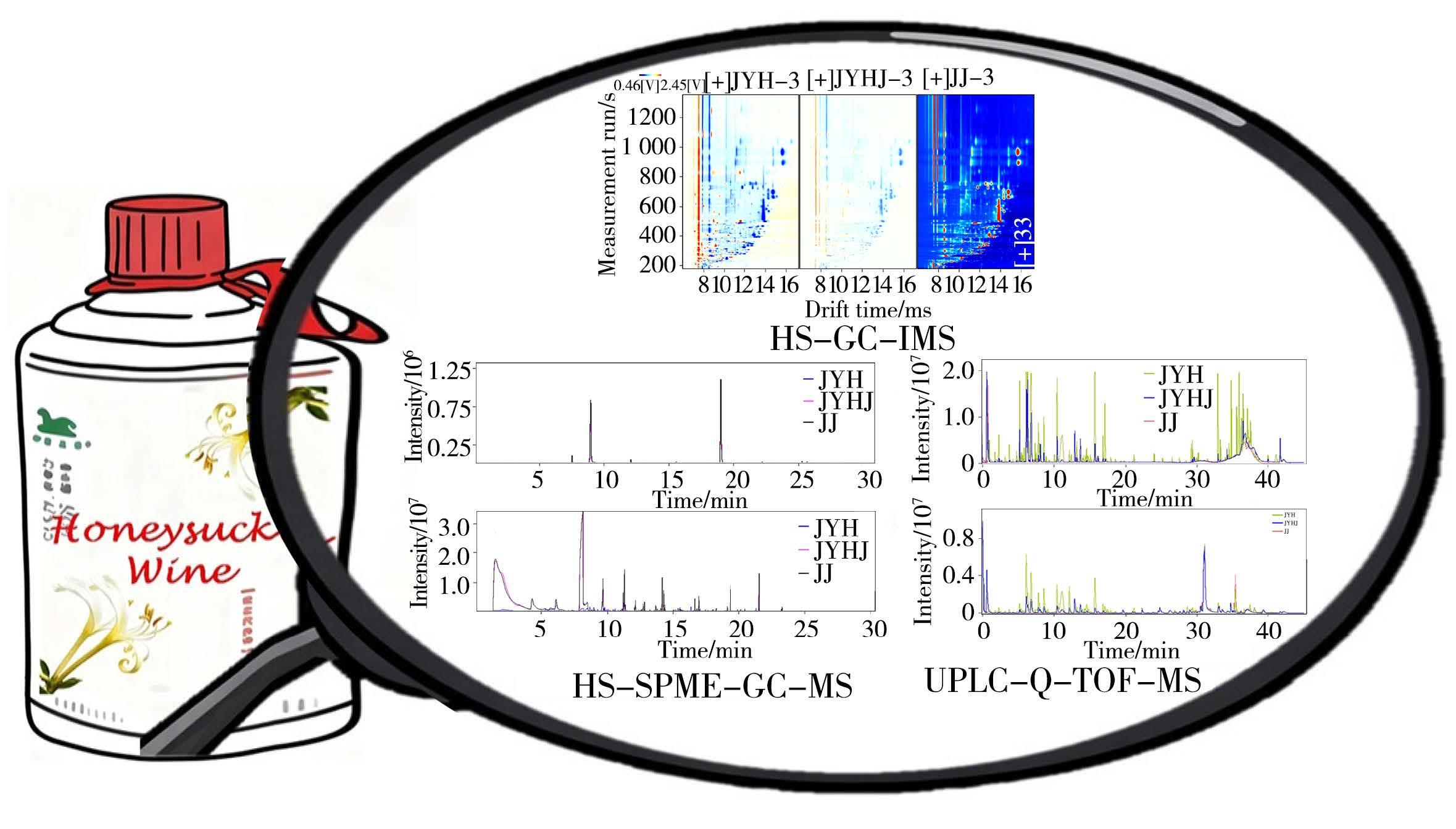 基于多技术联用的金银花酒与基酒成分差异性分析