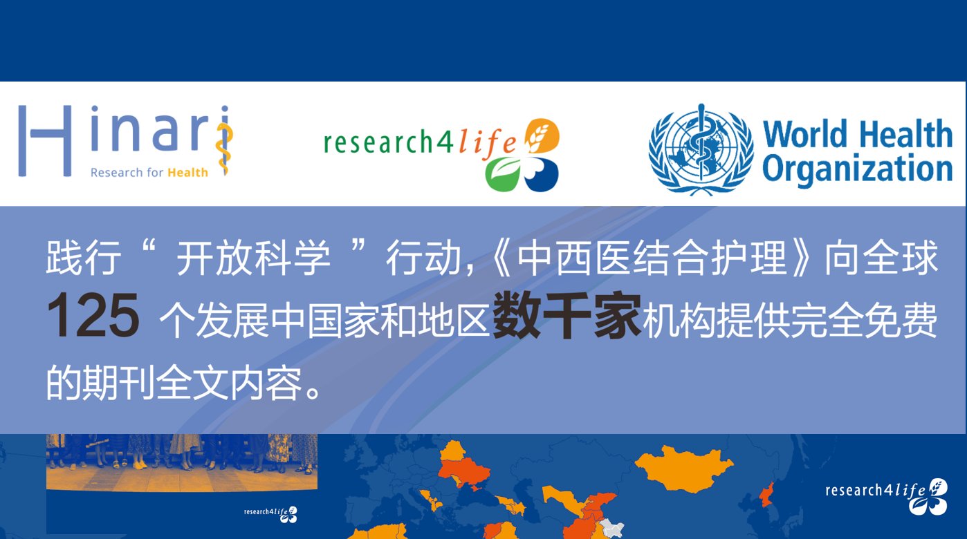 《中西医结合护理》国际化发展新突破，成功加入世界卫生组织Research4Life-HINARI计划