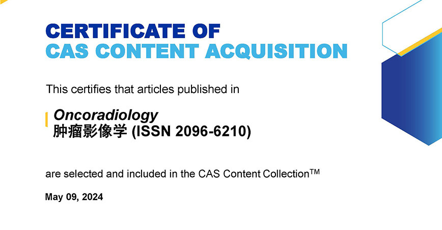 Oncoradiology indexed by CAS from May 09, 2024