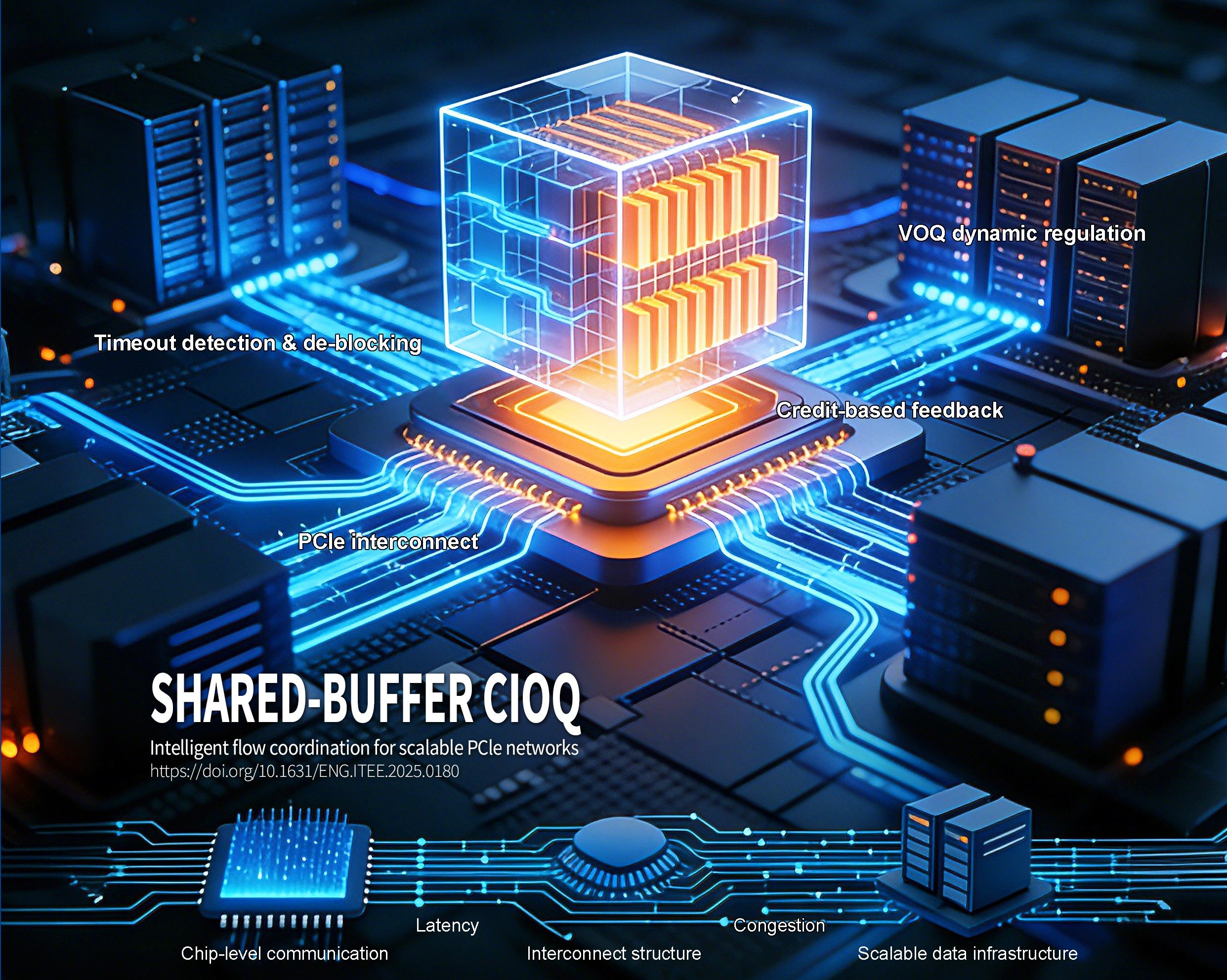 De-blocking adaptive feedback control design for shared-buffer CIOQ switching architecture